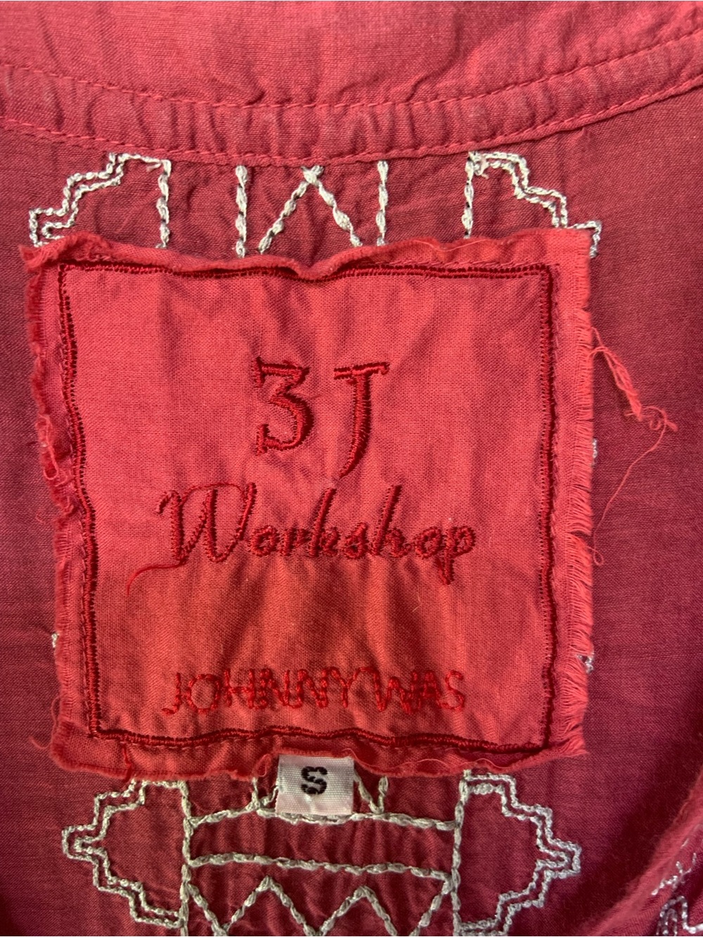 3J Workshop Johnny Was * Beautiful Maroon Embroidered Blouse - Picture 13 of 14